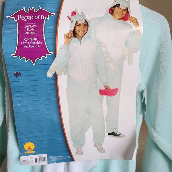 PEGACORN Adult Unisex Hooded Jumpsuit Costume - unicorn pegasus cosplay - Picture 2 of 8